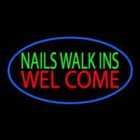 Green Nails Walk Ins Welcome Neontábla