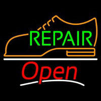 Green Repair Orange Shoe Logo Open Neontábla