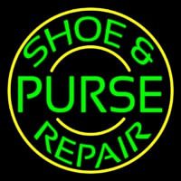 Green Shoe And Purse Repair With Border Neontábla