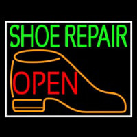 Green Shoe Repair Orange Shoe Open Neontábla