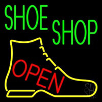 Green Shoe Shop Open Neontábla