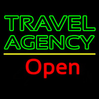 Green Travel Agency Open Neontábla