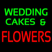 Green Wedding Cakes And Red Flowers Neontábla