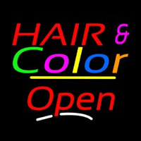 Hair And Color Open Yellow Line Neontábla