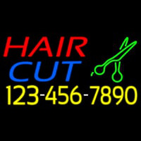 Hair Cut With Number And Scissor Neontábla