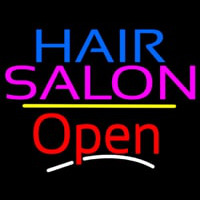 Hair Salon Open Yellow Line Neontábla