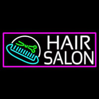 Hair Salon With Scissor And Comb Neontábla