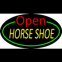 Horseshoe Open With Green Border Neontábla