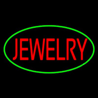 Jewelry Block Oval Green Neontábla