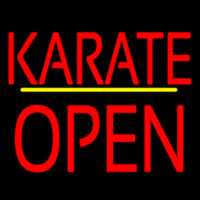 Karate Block Open Yellow Line Neontábla