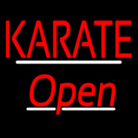 Karate Script2 Open White Line Neontábla