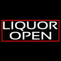 Liquor Open With Red Border Neontábla