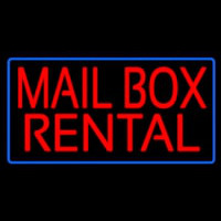 Mail Bo  Rental Blue Border Neontábla