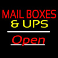 Mail Bo es And Ups Block Open White Line Neontábla