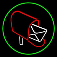 Mailbo  Red Logo With Green Circle Neontábla