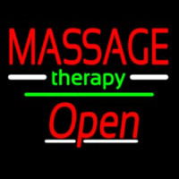 Massage Therapy Open Yellow Line Neontábla