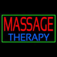 Massage Therapy With Green Border Neontábla