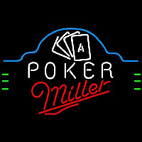 Miller Poker Ace Cards Beer Sign Neontábla