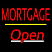 Mortgage Open Yellow Line Neontábla