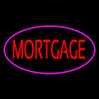 Mortgage Oval Pink Border Neontábla