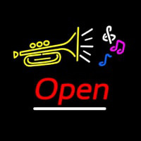 Music Logo Open Neontábla