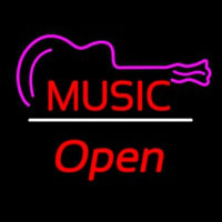 Music Logo Open White Line Neontábla