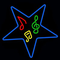 Musical Notes In Star Neontábla