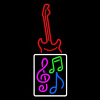 Musical Notes With Guitar Logo 1 Neontábla