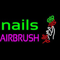 Nails Airbrush With Flower Neontábla