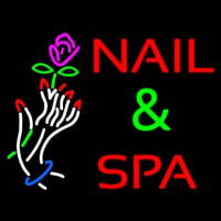 Nails And Spa With Nails And Flower Neontábla