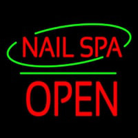 Nails Spa Block Open Green Line Neontábla