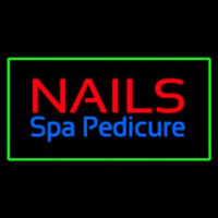 Nails Spa Pedicure Green Border Neontábla