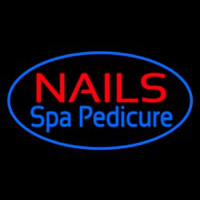 Nails Spa Pedicure Oval Blue Neontábla