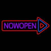 Now Open With Multicolor Arrow Neontábla