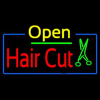 Open Hair Cut With Scissor Neontábla