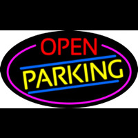 Open Parking Oval With Pink Border Neontábla