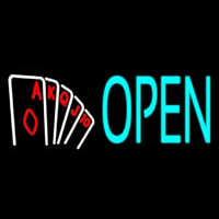 Open Royal Flush Poker Neontábla