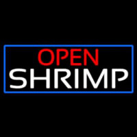 Open Shrimp With Blue Border Neontábla