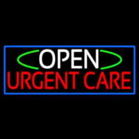 Open Urgent Care With Blue Border Neontábla