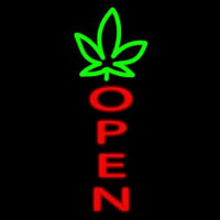 Open With Leaf Logo Neontábla