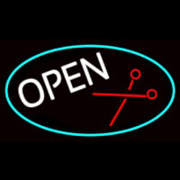 Open With Scissor Logo Neontábla