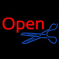 Open With Scissor Logo Neontábla