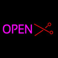 Open With Scissor Logo Neontábla