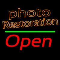 Orange Photo Restoration With Open 2 Neontábla