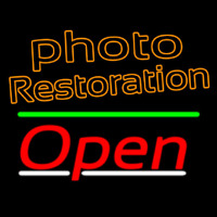 Orange Photo Restoration With Open 3 Neontábla