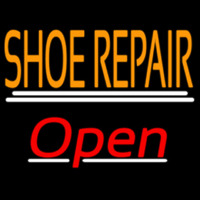 Orange Shoe Repair Open With Line Neontábla