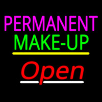 Permanent Make Up Open Yellow Line Neontábla