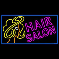 Pink Double Stroke Hair Salon With Girl Logo Neontábla