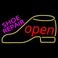 Pink Shoe Repair Yellow Shoe Open Neontábla