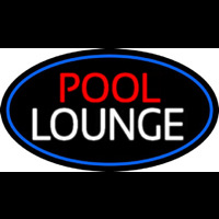 Pool Lounge Oval With Blue Border Neontábla